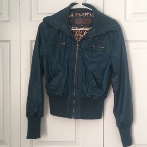 Beautiful faux leather bomber jacket
